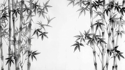 Sumi-e ink painting capturing the serene beauty of a traditional Japanese