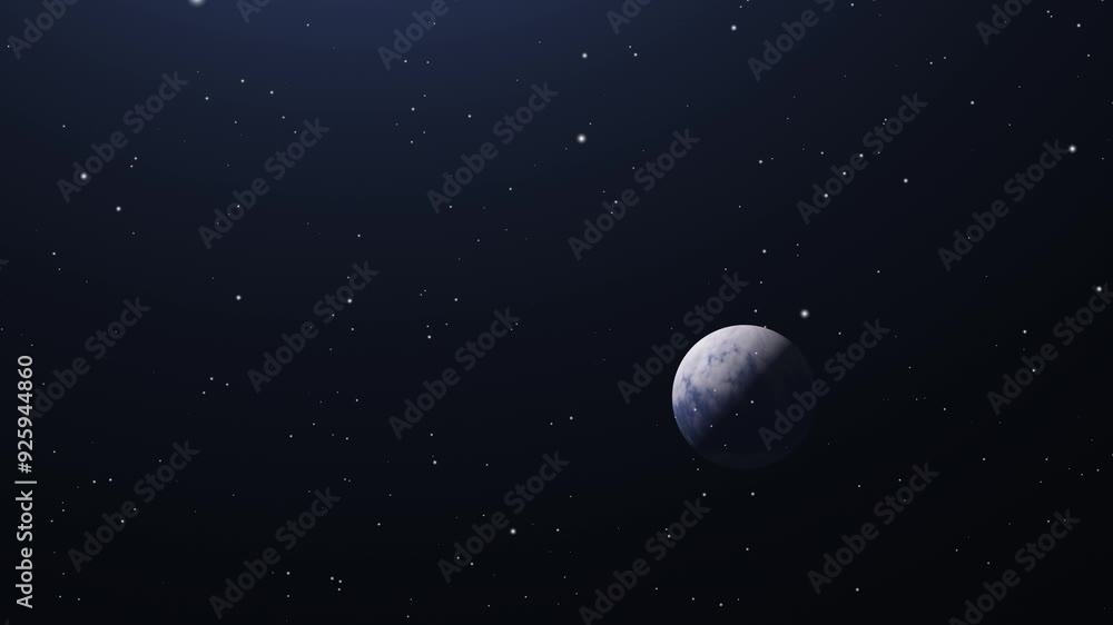 Canvas Prints a planet alone in space and a shining star.