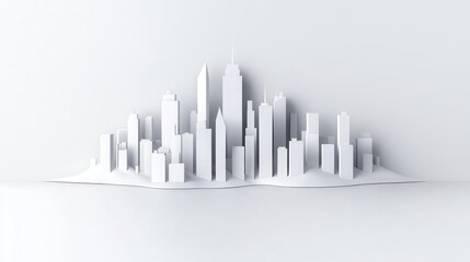 Fototapeta premium Monochrome cityscape, sharp contrasts and dramatic shadows, 3D illustration