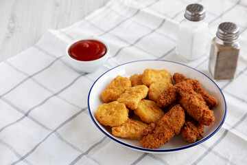 Homemade Chicken Strips and Nuggets with Ketchup