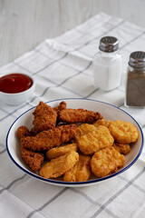 Homemade Chicken Strips and Nuggets with Ketchup
