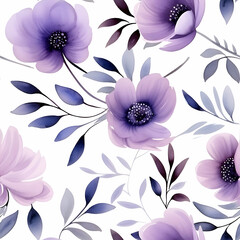 Watercolor Seamless Pattern of Luxury Flowers and Leaves.  Design For Modern Home Decor, Textiles, Wrapping Paper, Wallpaper, Fabric Print, Greeting Cards, Invitation Card, Wall Sticker