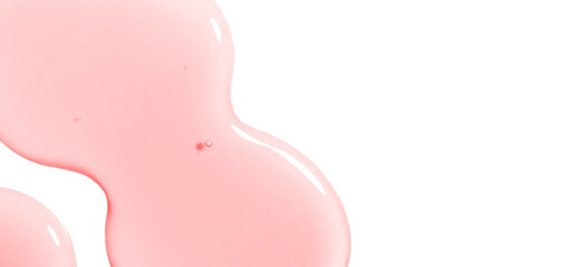 round drops of serum gel texture cosmetic products on a transparent background top view