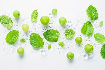 Serene portrait of mint green freshness with subtle hints of tranquility