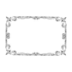 Symmetric Ornamental vector of frame or border with flowers or scrolls work