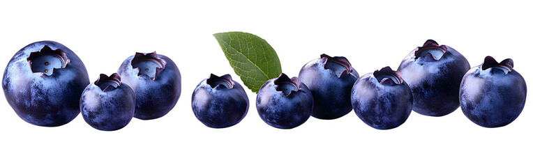 Obraz premium blueberries isolated on transparent background ,blueberry isolated cut out ,