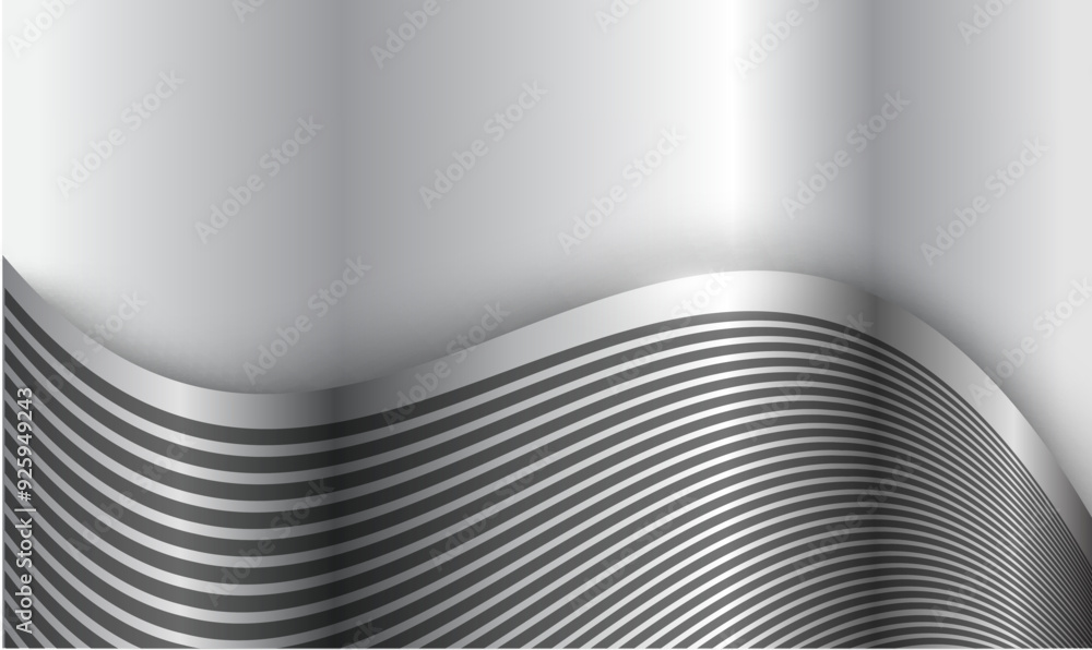 Wall mural silver gray abstract background with wavy pattern.