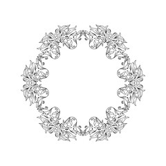Symmetric Ornamental vector of frame or border with flowers or scrolls work