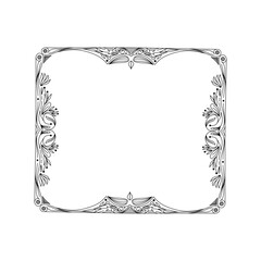Symmetric Ornamental vector of frame or border with flowers or scrolls work