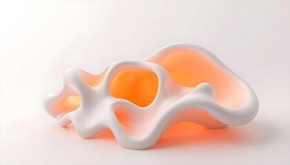 Obraz premium Abstract pink and white organic shapes on a pink background