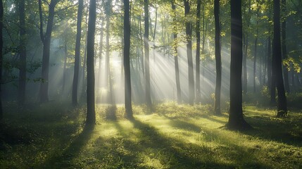 Fototapeta premium Sun Rays in the Forest.