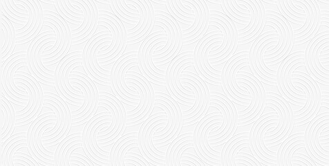 Seamless white interlaced rounded arc patterned background