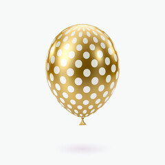 White Gold balloon. 3D Luxury realistic balloons. Dotted pattern
