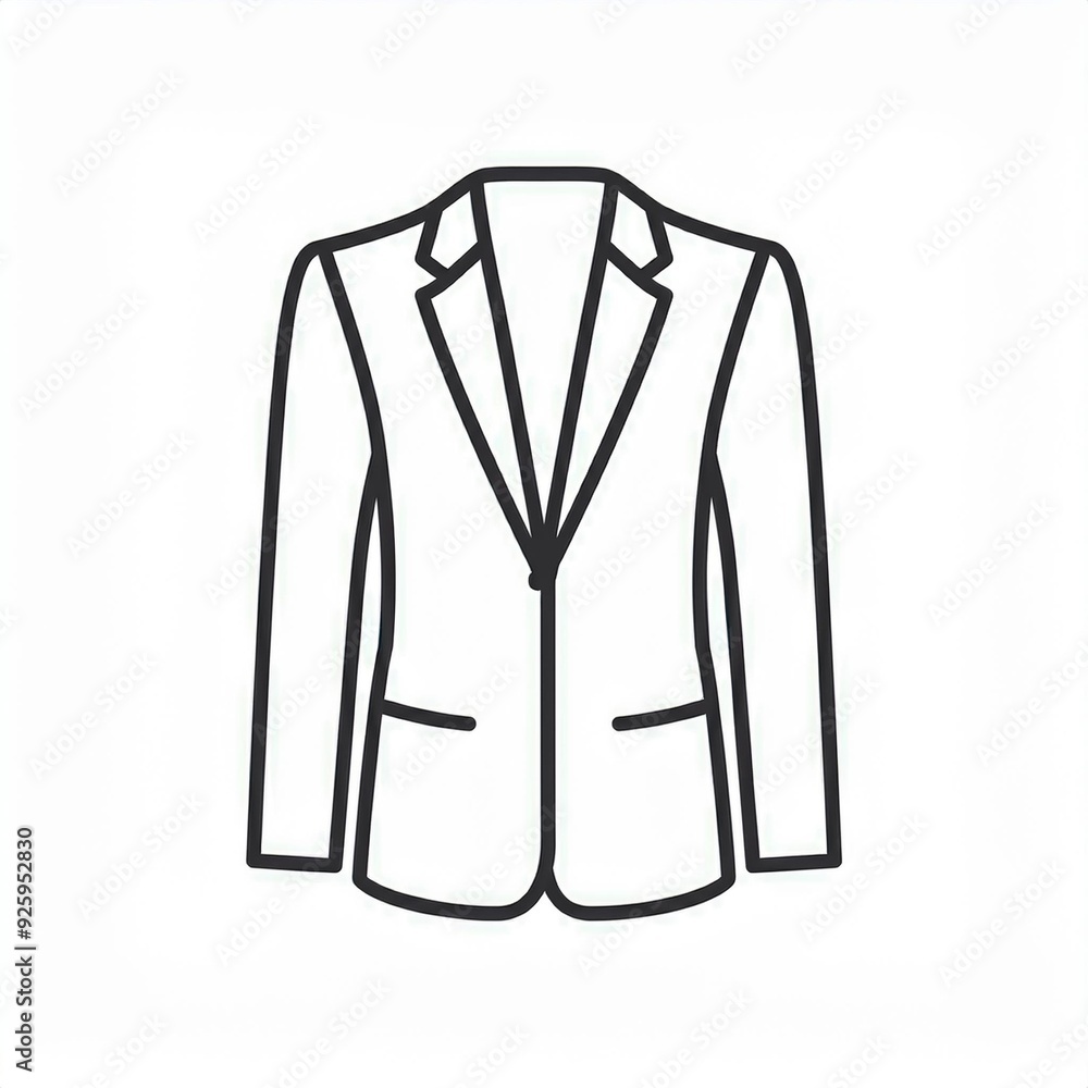 Wall mural blazer suit black icon isolated on white