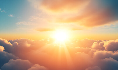 sun sky ray light, inspiration quote background, soft blur sunrise cloud texture wallpaper design, 