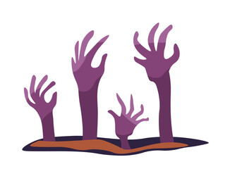Zombie hands rising from ground