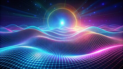 Abstract hologram gravity wave background with futuristic design, hologram, gravity, wave, abstract, futuristic, technology