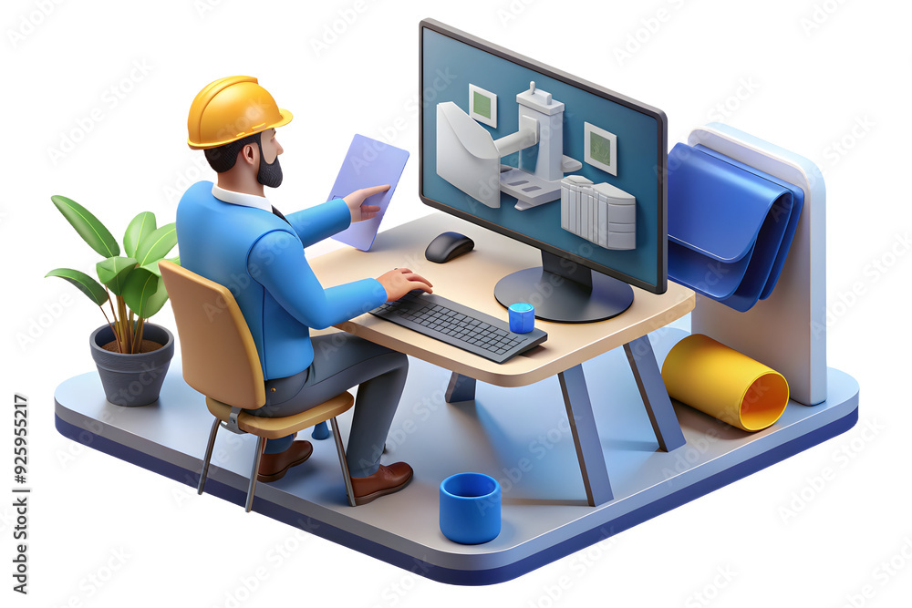 Poster sleek virtual workspace for remote architectural planning reviews highlighting precision and creativ