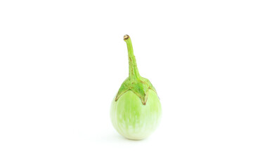 Green Eggplant or Thai Eggplant isolated on white background, Solanum virginianum L, 