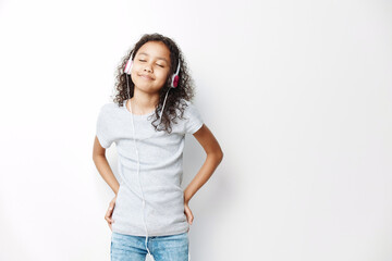 Obraz premium Girl children young white female girl little portrait childhood cute background person