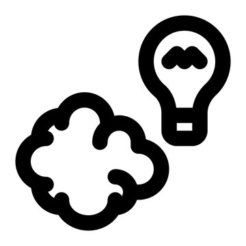 recommend clip art: idea, creative, brainstorm, communication, brain, thinking, creativity outline icon