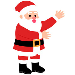 happy Santa Claus pointing hand gesture illustration 