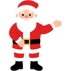 happy Santa Claus pointing hand gesture illustration 