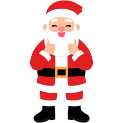 happy Santa Claus thumbs up gesture illustration 