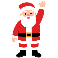 happy Santa Claus raising hand gesture illustration 