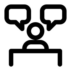 speech, speak, communications, oration, speaking, press conference outline icon