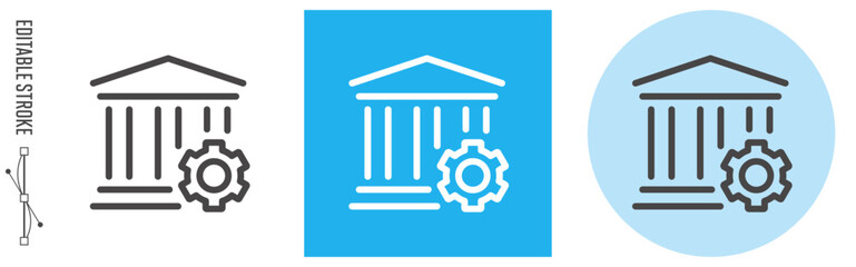 会計、金融、ファイナンス｜ライン・アイコン　[線の編集可能]