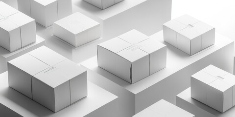 Obraz premium Detailed view of branded packaging with sleek design and logo placement, emphasizing the role of visual identity in product marketing