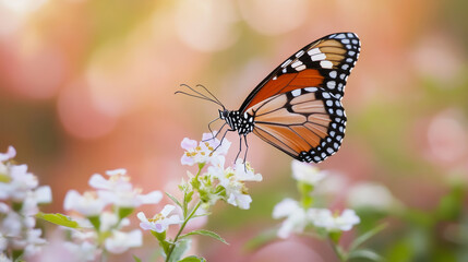 A butterfly named Danaus chrysippus is commonly seen on flowers. It's often called the plain tiger, African queen, or African monarch. --ar 16:9 --v 6.1 Job ID: a9ef17ef-6ea9-4aa8-9829-5a759a5abe11