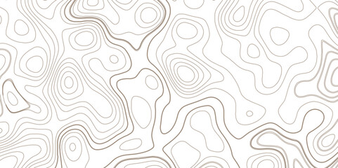 Topographic line contour map background, geographic grid map. Minimalistic stylish background with abstract wavy lines of different thickness in pastel nude tone.