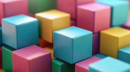 Obraz premium Strategic SWOT Analysis with Colorful Blocks Representing Strengths and Weaknesses - 3D Illustration Concept