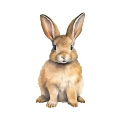 watercolor cute little rabbit vector illustration, white background
