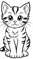 Obraz premium image of Adorable Cat Illustration for Coloring