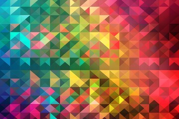 A colorful abstract pattern of squares and triangles