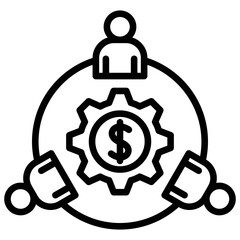 outline icon about procurement management