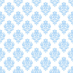 Damask seamless pattern with flowers