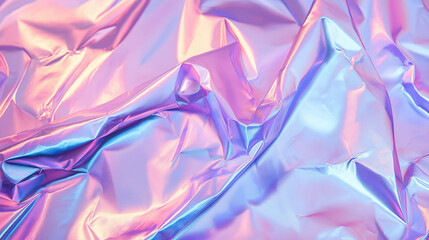 Fototapeta premium a soft, pastel-colored background with a glossy, iridescent texture reminiscent of holographic fabric