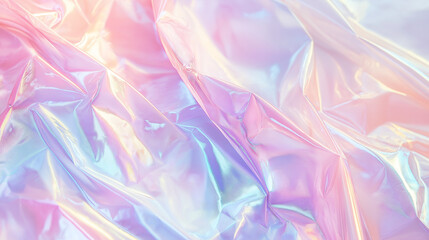Fototapeta premium a soft, pastel-colored background with a glossy, iridescent texture reminiscent of holographic fabric