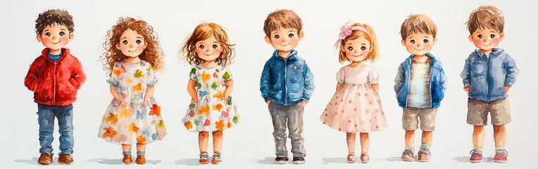 Joyful Gathering of Diverse Children in Spring