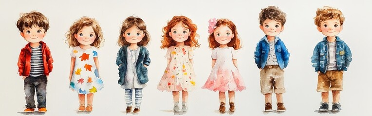 Joyful Gathering of Diverse Children in Spring