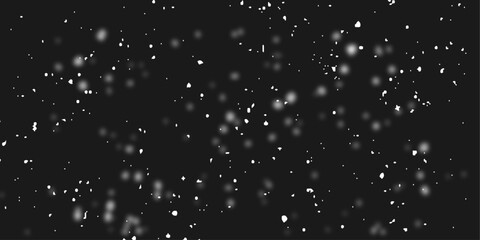 Snow and snowflakes on transparent background. Winter snowfall effect of falling white snow flakes and shining, New Year snowstorm or blizzard realistic