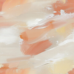 Fototapeta premium Abstract background with pink and red splashes and strokes on textured paper. Seamless pattern.