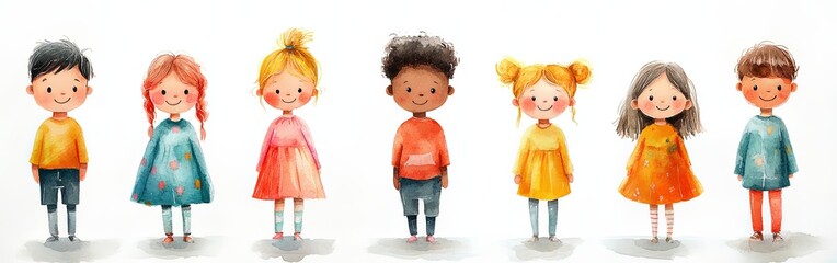 Joyful Gathering of Diverse Children in Spring