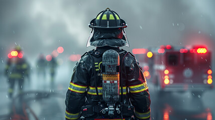 Obraz premium fireman in action