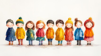 Joyful Gathering of Diverse Children in Spring