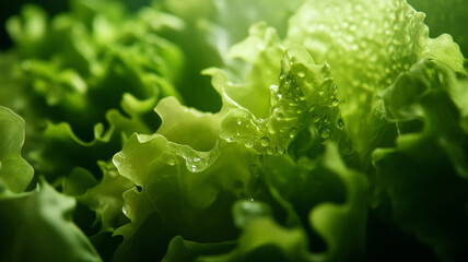 close up of fresh green lettuce